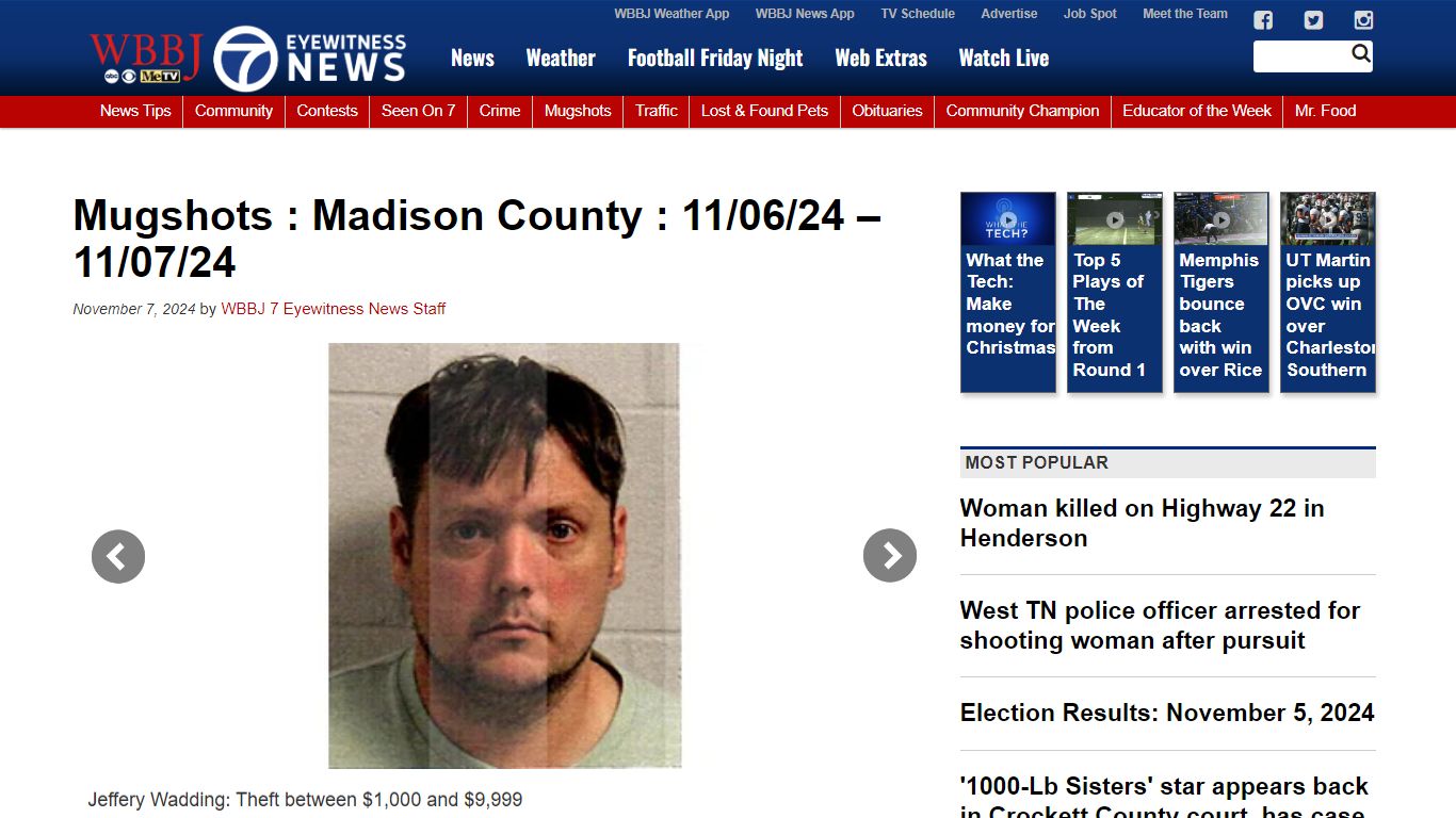 Mugshots : Madison County : 11/06/24 – 11/07/24 - WBBJ-TV