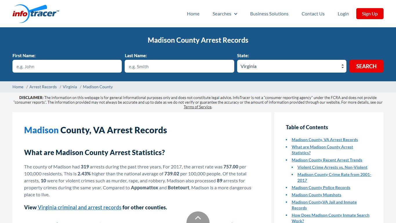 Madison County, VA Arrests, Mugshots & Jail Records - InfoTracer